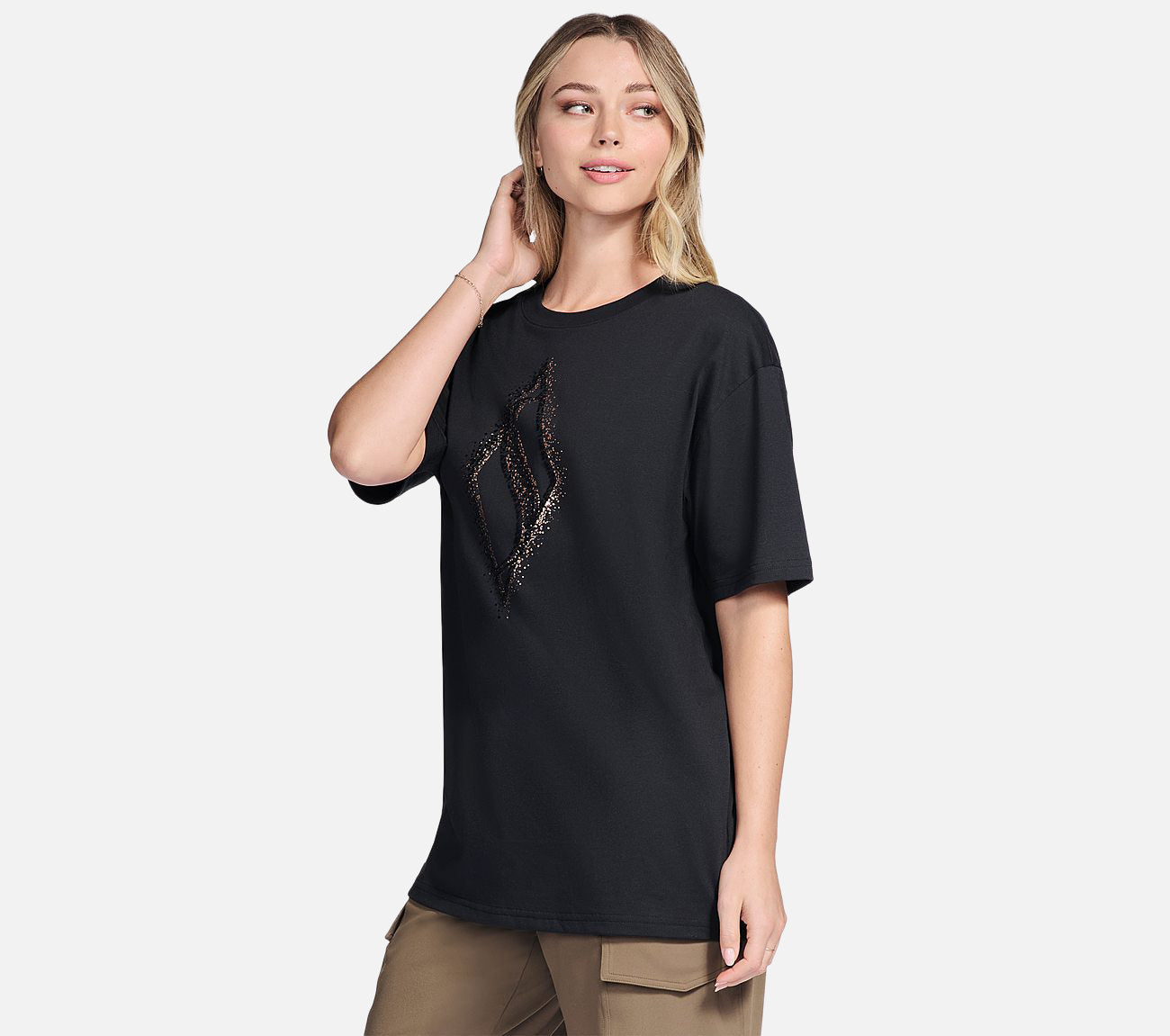 Gold Splatter Diamond Short Sleeve Tee Clothes Skechers.no