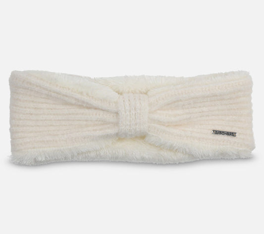 Ribbed Knit Bow Headwrap Hat Skechers