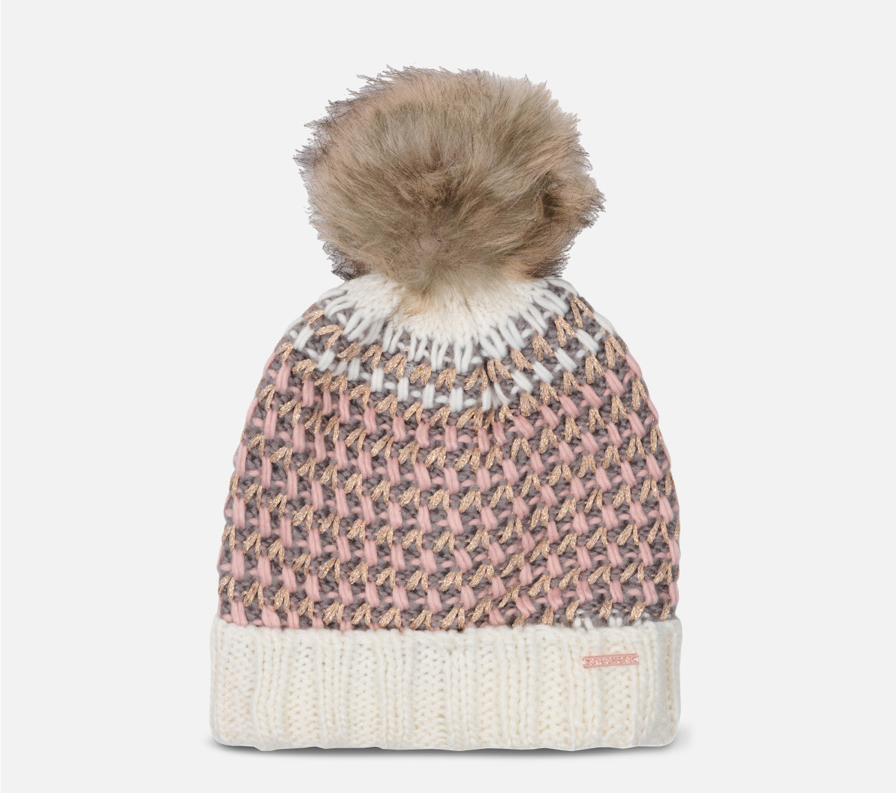 Rib Knit Striped Hat Hat Skechers