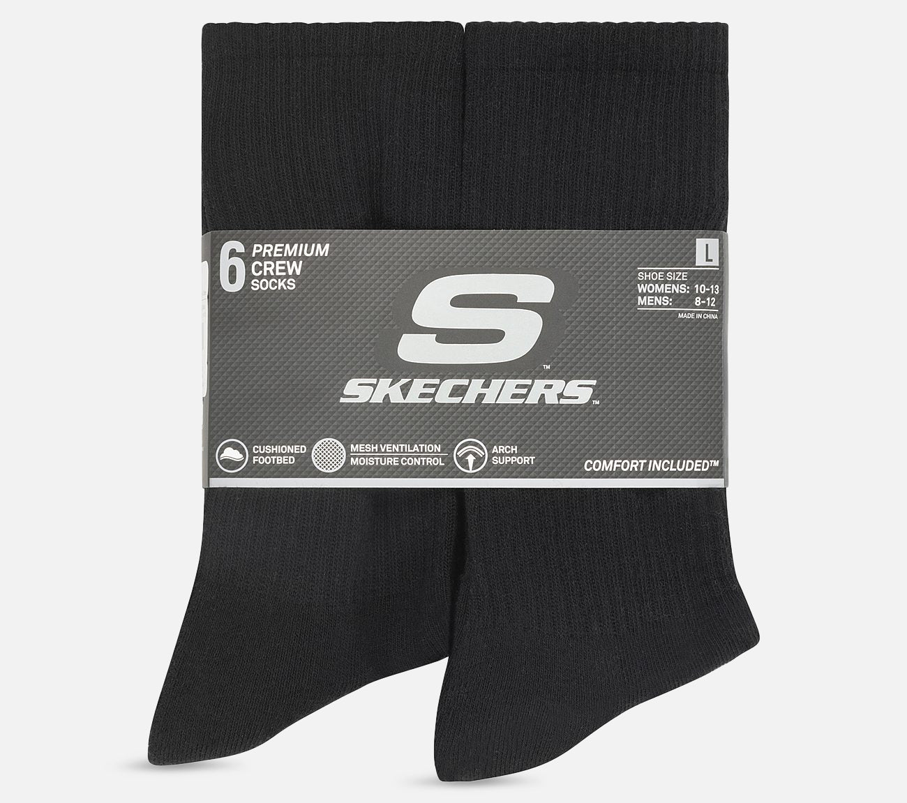 6-pakning sporty crew-sokker Sock Skechers.no