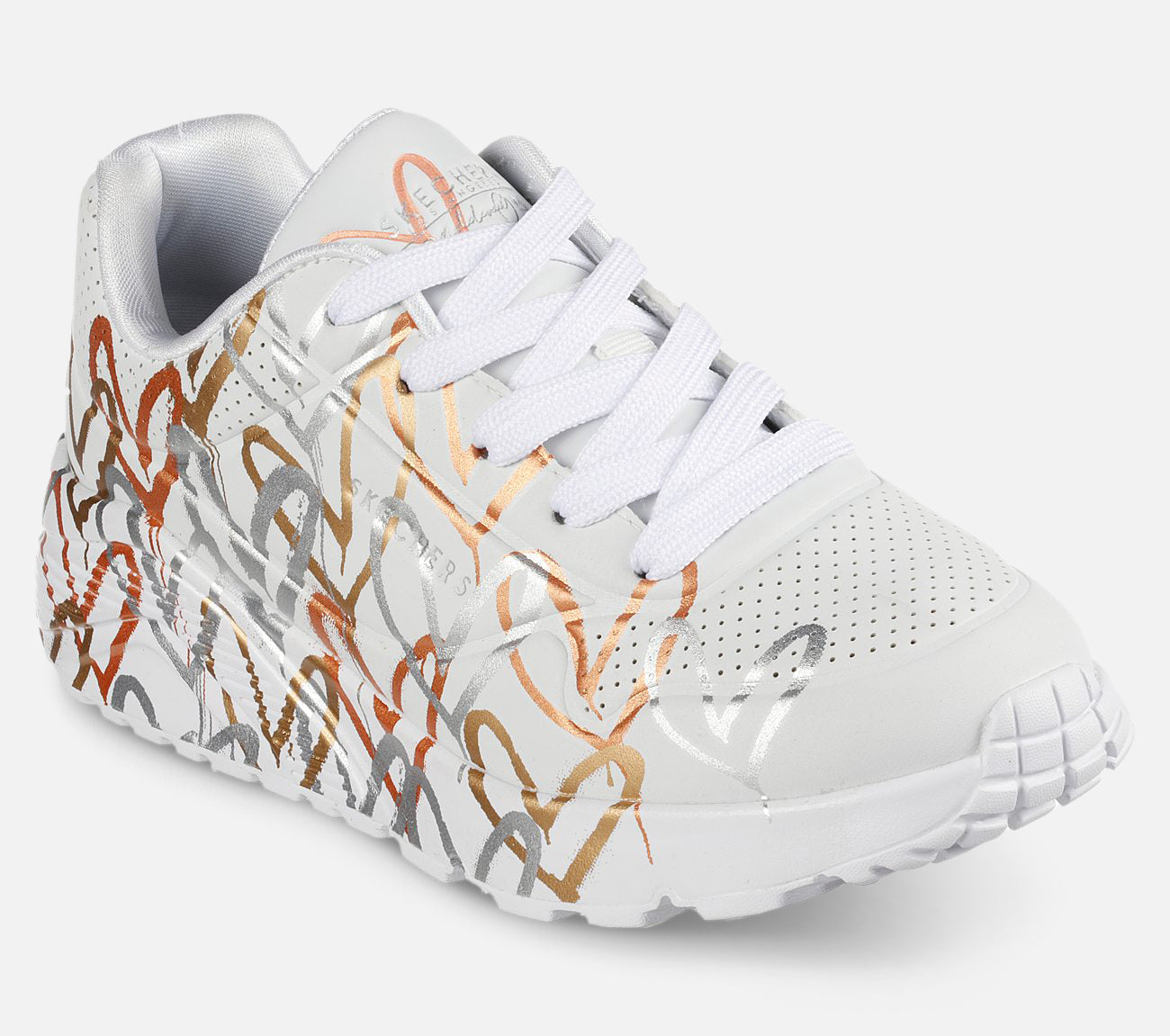 JGoldcrown: Uno Lite - Metallic Love Shoe Skechers