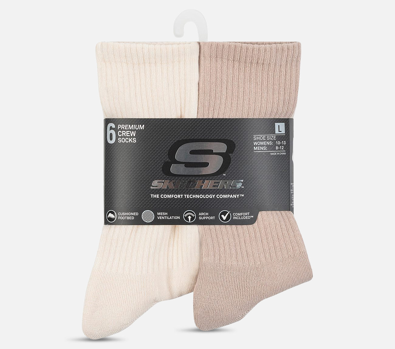 6-pakning sporty crew-sokker Sock Skechers.no