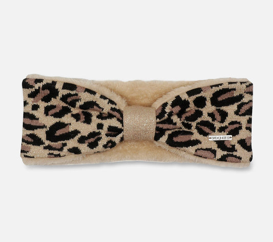 Leopard Jacquard Knit Heaswrap Hat Skechers