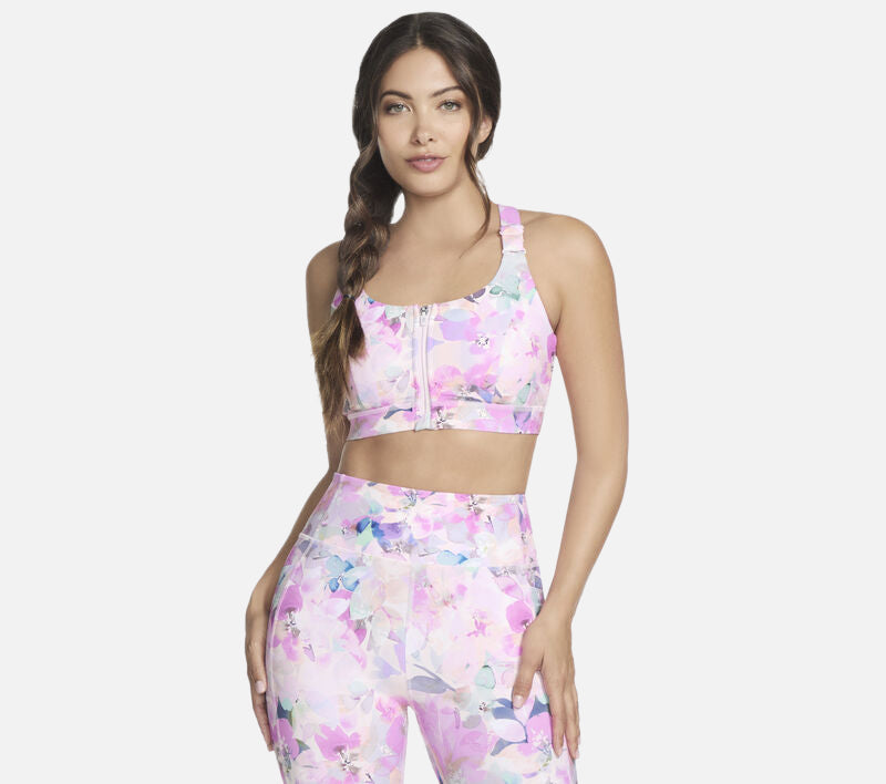 GO WALK Seascape Floral Zip Front Bra Clothes Skechers.no