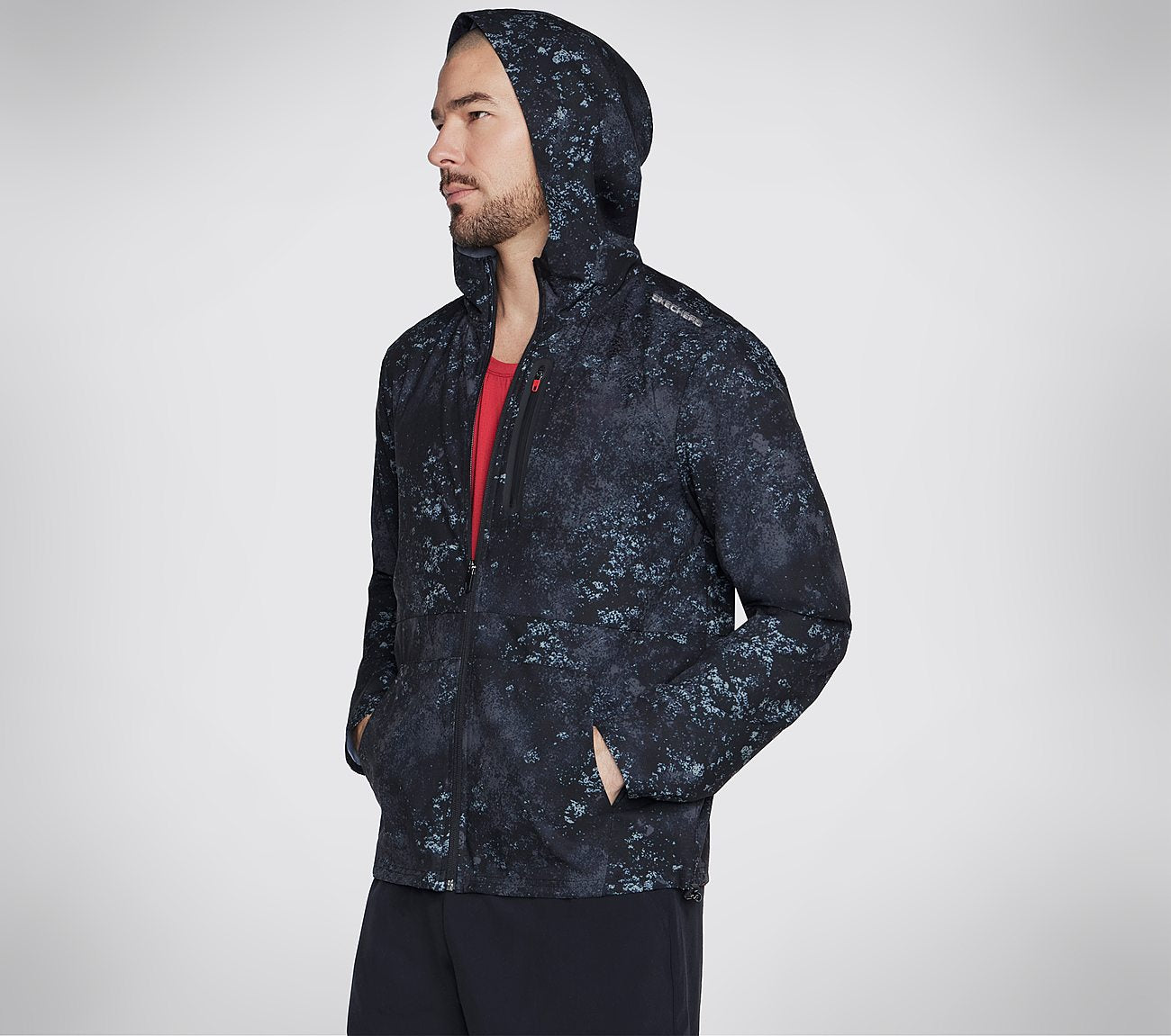 Trazor Printed FZ Jacket Clothes Skechers