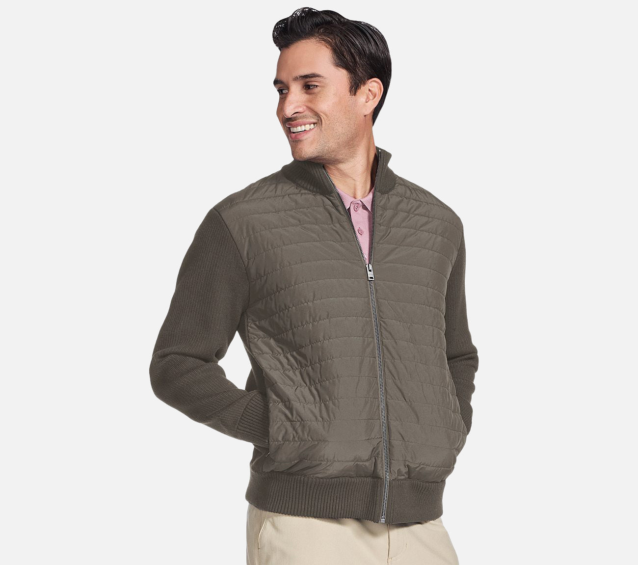 The Hoodless Hoodie - Knit Hybrid Jacket Clothes Skechers.no