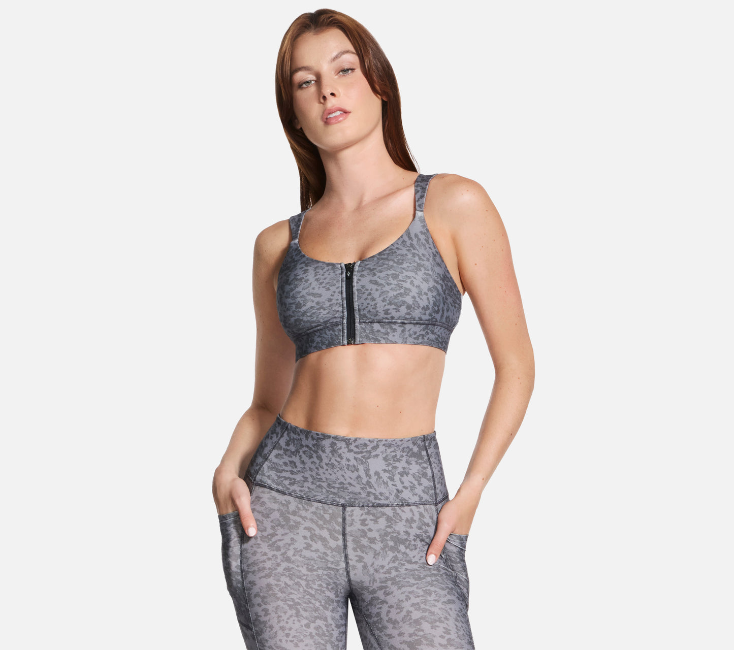 GO WALK Evolution Printed Zip Front Bra Clothes Skechers.no