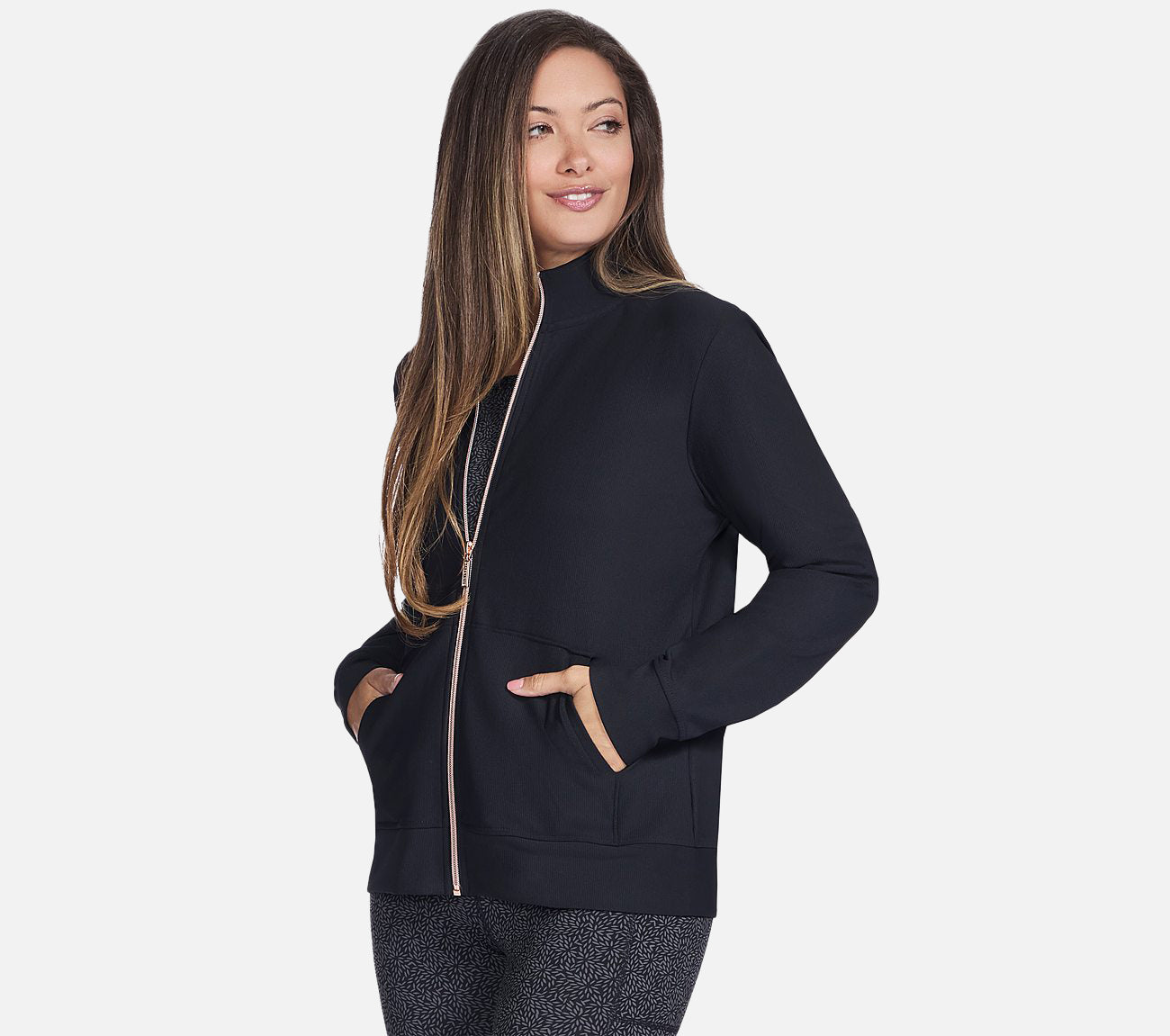 GO LUXE RIB Full Zip Jacket Clothes Skechers.no