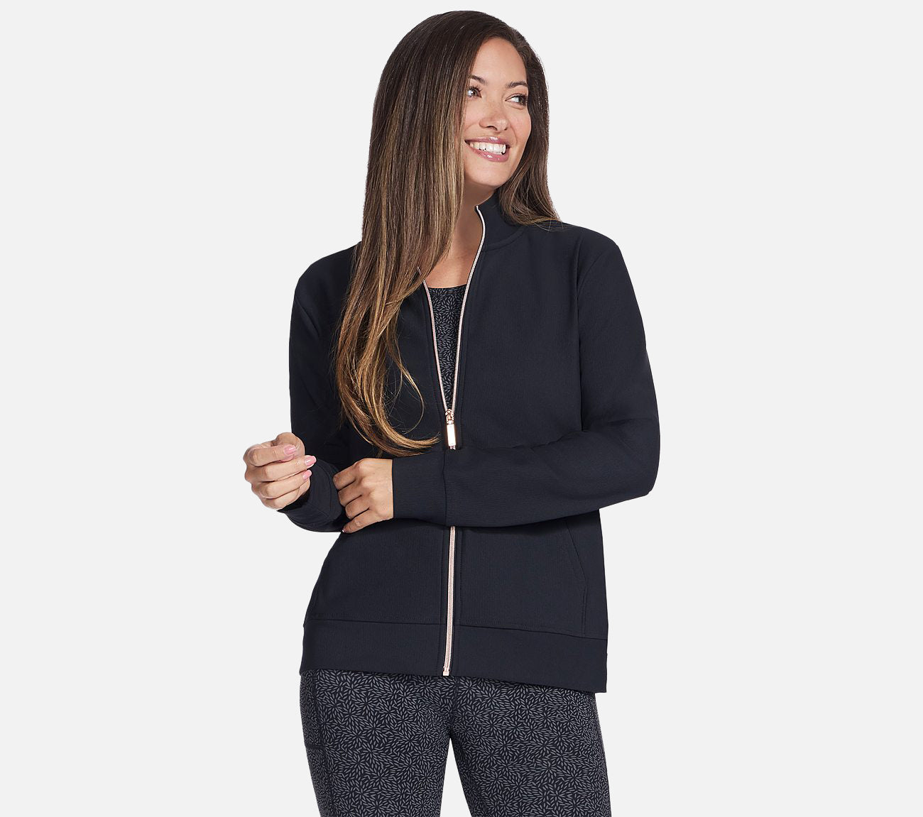GO LUXE RIB Full Zip Jacket Clothes Skechers.no