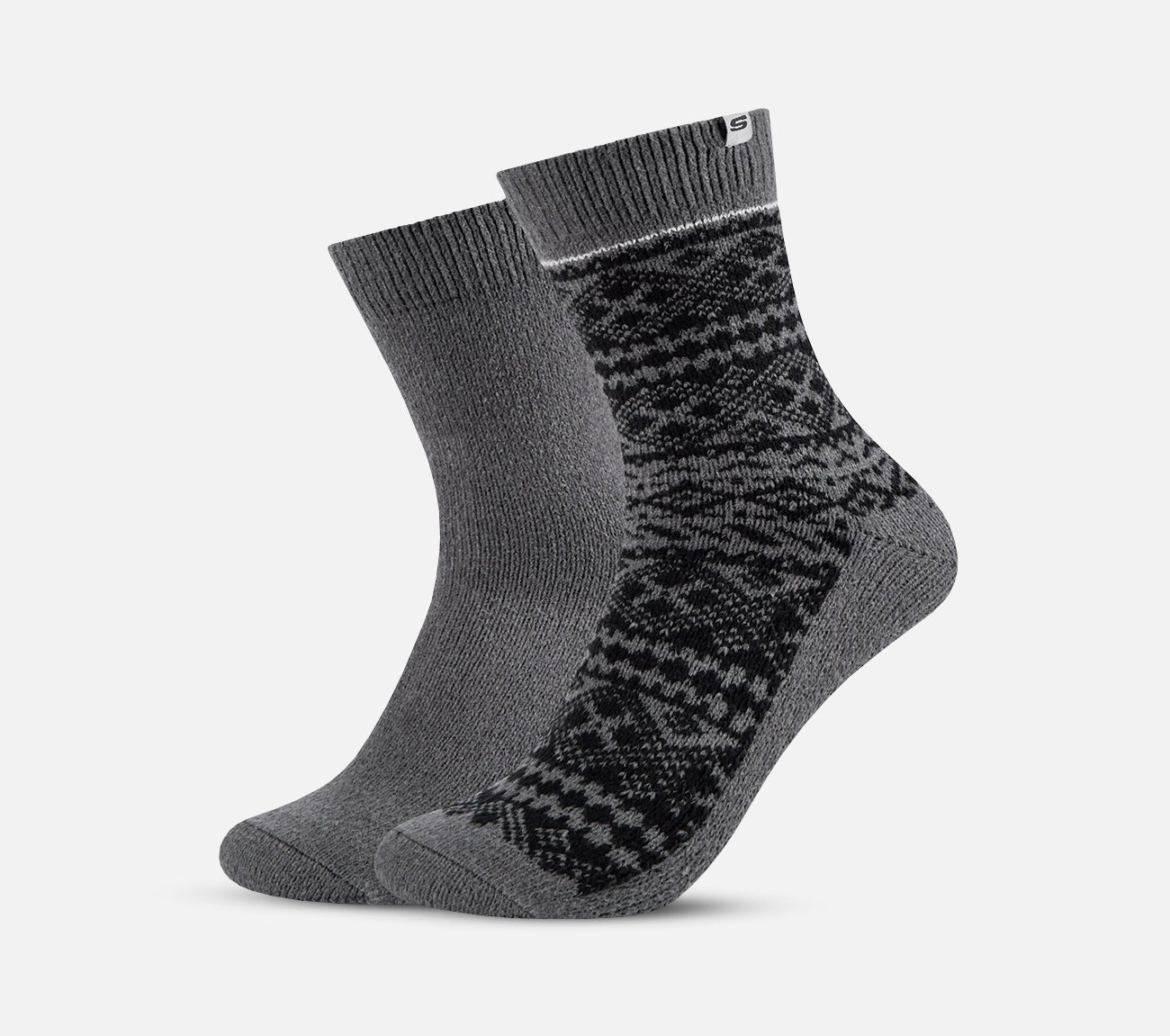 Sokker med jacquardmønster, 2. stk. Sock Skechers