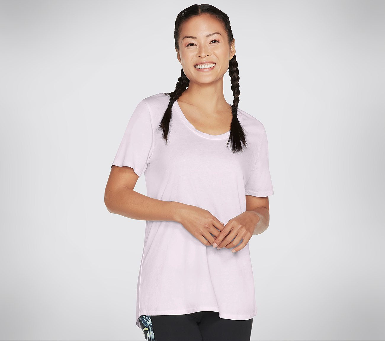 Diamond Wash Hatha Scoop Neck Tunic Tee Clothes Skechers