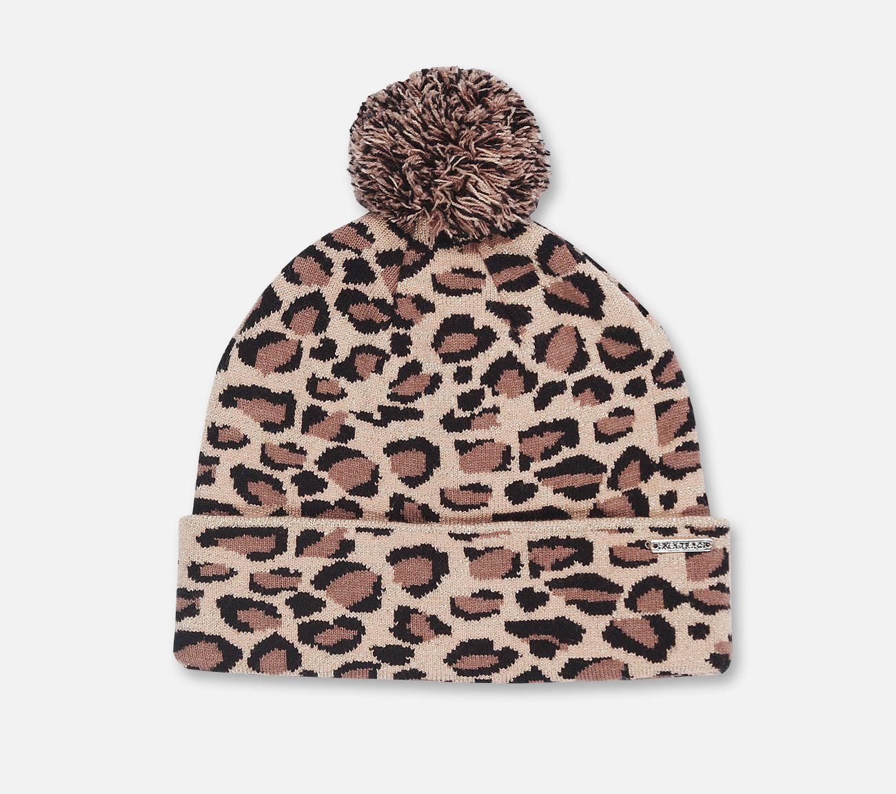 Leopard Jacquard Knit Cuff Hat Hat Skechers