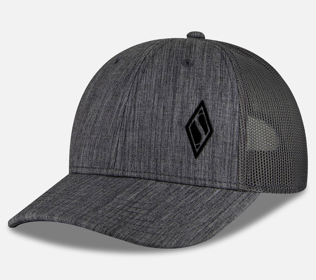 Cap -  Heather Gray Trucker W/Diamond Hat